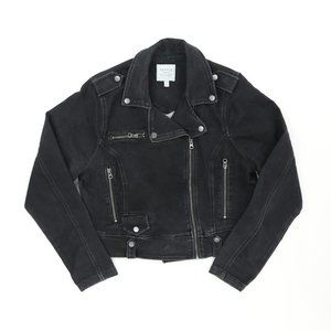 Torrid Black Denim Moto Jacket 10957669 Distressed